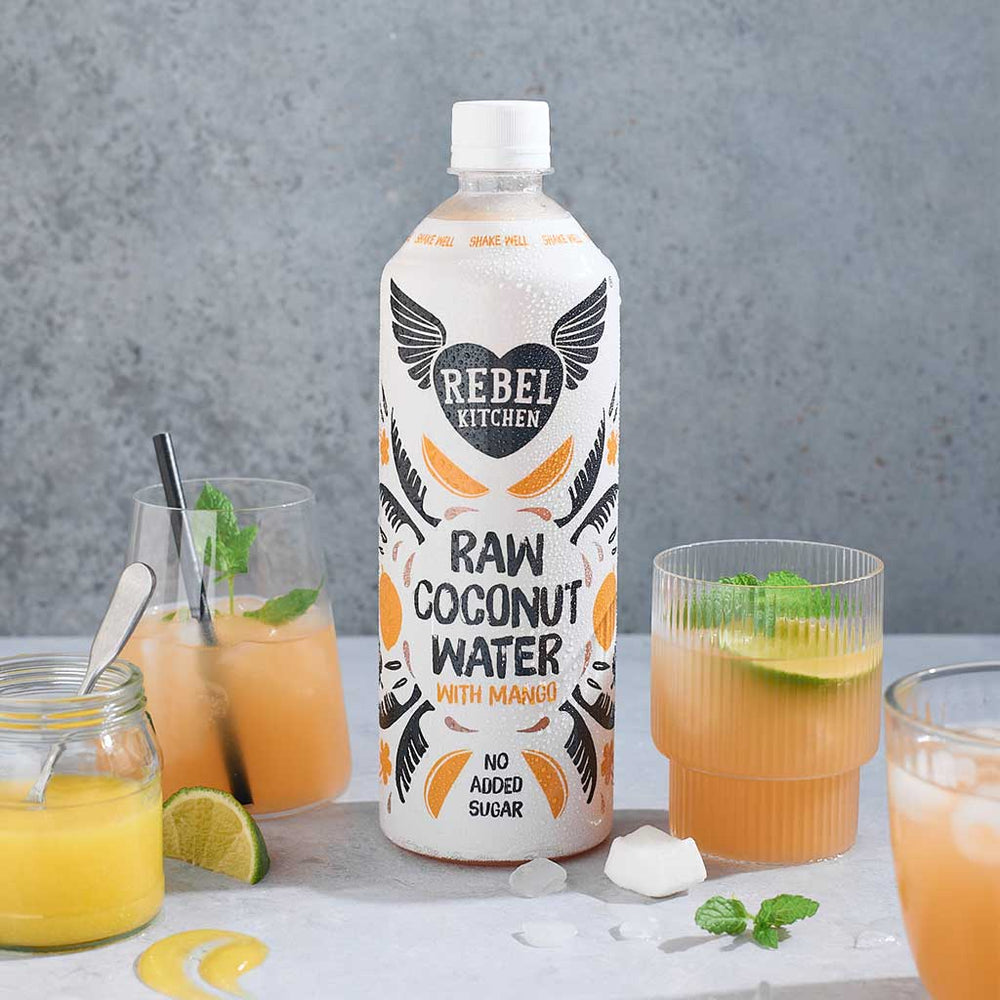 Rebel Kitchen Raw Organic Coconut Water with Mango (8 x 750ml)
